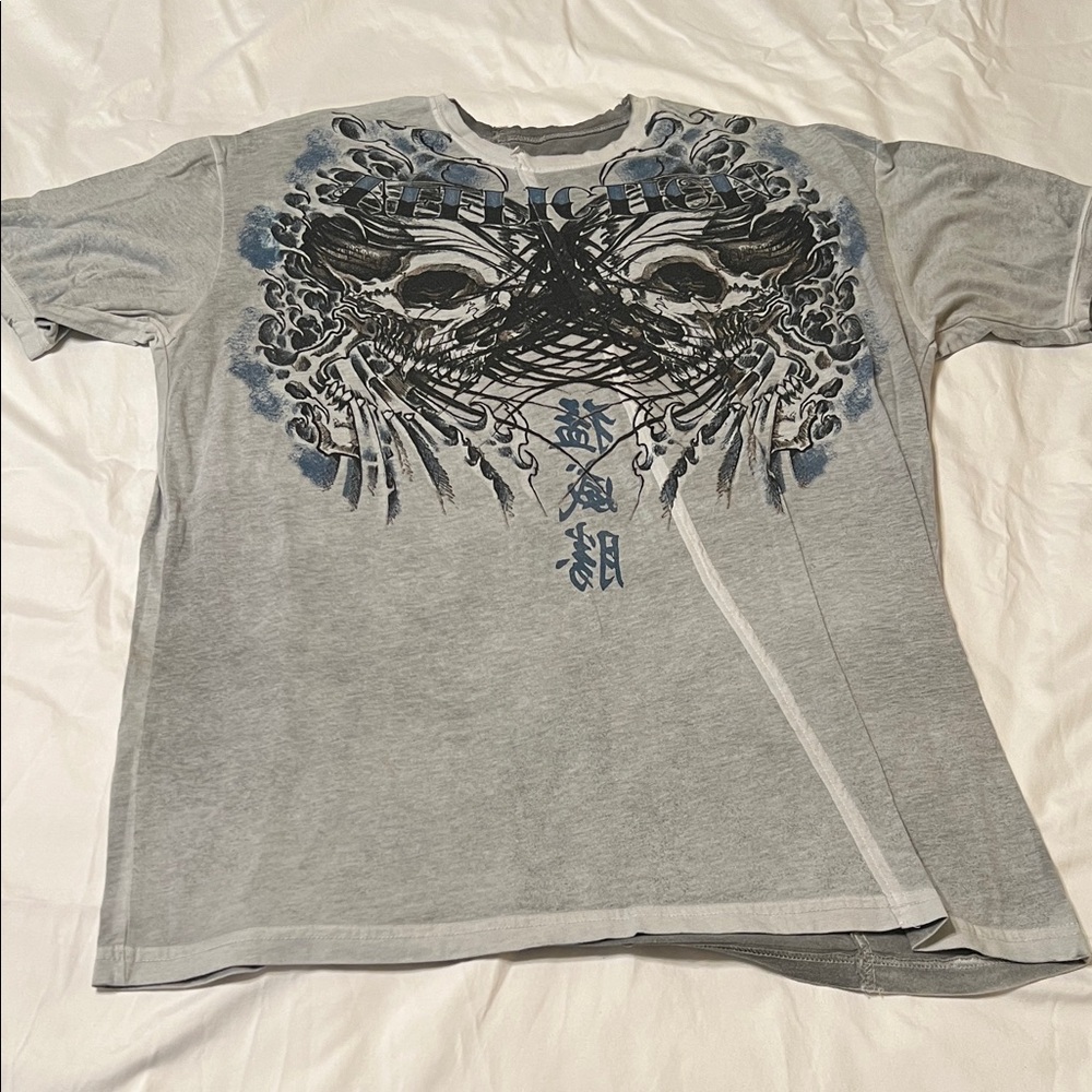 Affliction Gray Graphic Men's Shirt